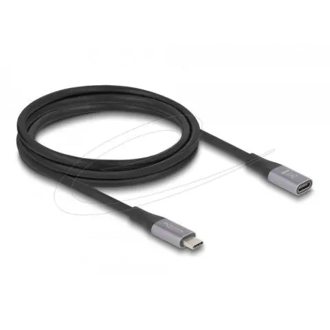 Delock Удължителен кабел USB-C, 40 Gbps, PD 240W, 2 м, сив, (35939538)