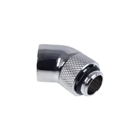 Ъглов адаптер Alphacool Eiszapfen, 45°, G1/4 външна към G1/4 вътрешна резба, Сребрист, (35936425)