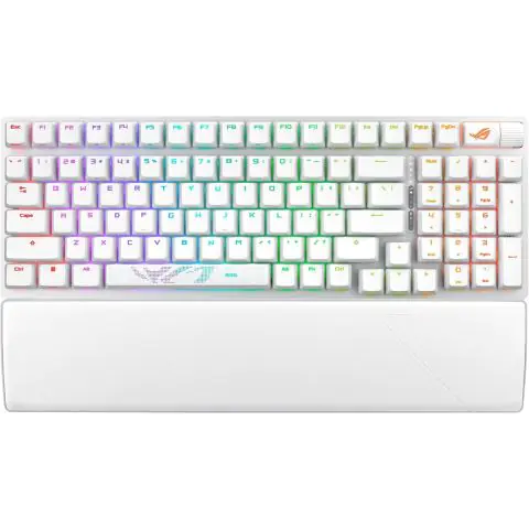 Геймърска безжична Клавиатура ASUS ROG Strix Scope II 96 - Moonlight White, (35939132)