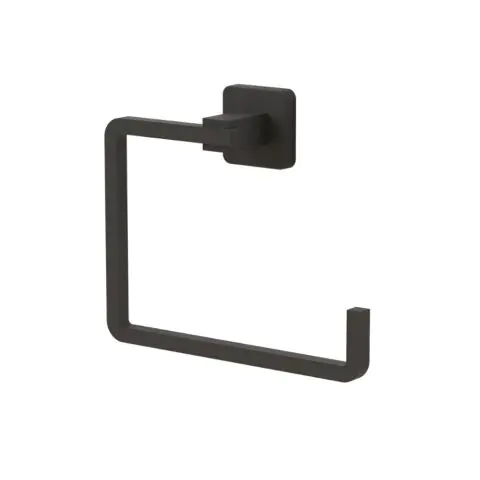 Закачалка за кърпа TEKNO TEL TR MG 335B, 19х14х6 см, Закрепване с дюбел, Матово черно, (18298)