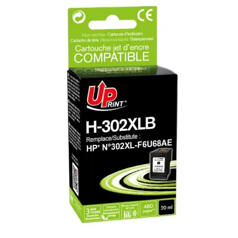 Мастилница UPRINT F6U68AE-N°302XL HP, Черен, (35932749)