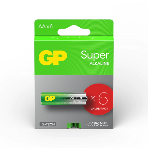 Алкална батерия GP SUPER LR6 AA / 4+2 бр. в опаковка 1.5V GP-BA-15A21-SBV6, (35933263)