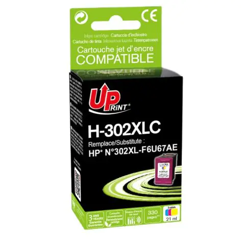 Мастилница UPRINT F6U67AE-N°302XL HP, Цветна, (35932750)
