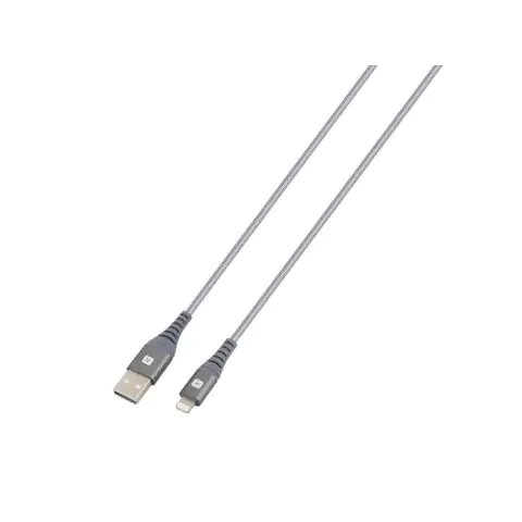 Кабел Skross, USB-A - Lightning, Метална оплетка, 1.20 м, Сив, (35937092)