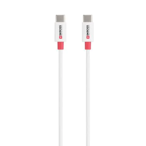 Кабел Skross, USB-C - USB-C 2.0 мъжко, 0.15 м, Бял, (35937090)