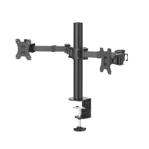 Стойка за 2 монитора за бюро HAMA Регулируема, 13' - 35', 15 кг, Swivel/Tilt, Черна, (35935270)