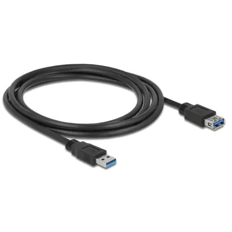 Delock Кабел удължителен екраниран USB 3.0 Type-A мъжко > USB 3.0 Type-A женско 2.0 m black, (35938985)