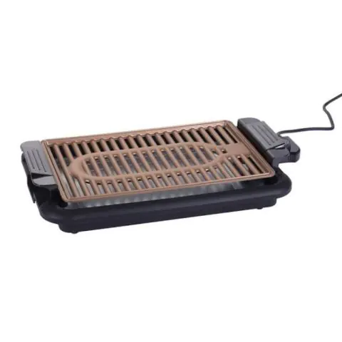 Бездимна скара Oliver Voltz OV51015N, 1200W, 38x25 см, Термостат, Незалепващо покритие, Тава за мазнина, Черен/кафяв, (35932301)