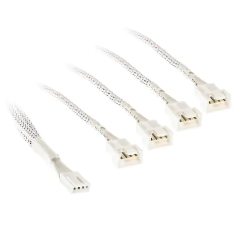 Кабел Kolink PWM 1-4 Сплитер - 35 cm, оплетен, Бял, (35940204)