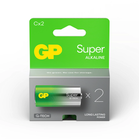 Алкална батерия GP SUPER LR14, 2 бр. в опаковка, 1.5V, (35933859)