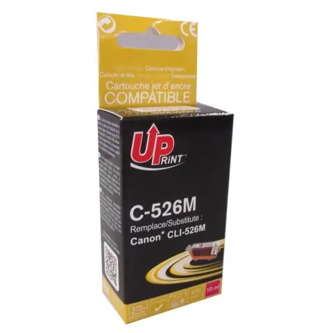 Мастилница UPRINT CLI526 CANON, С чип, Magenta, (35932438)