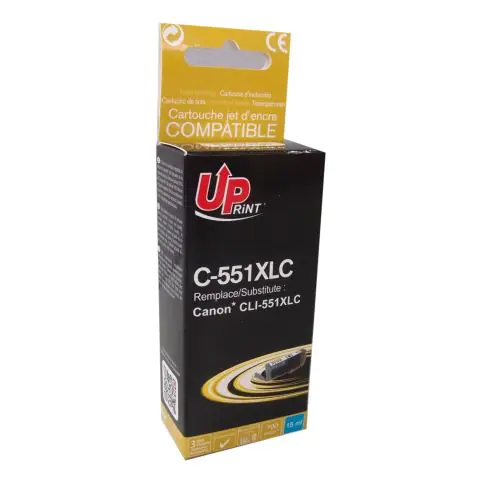 Мастилница UPRINT CLI-551XL CANON, С чип, Cyan, (35932440)