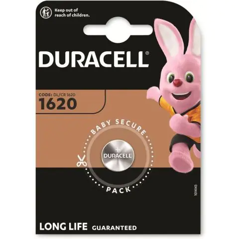 Бутонна батерия DURACELL CR-1620, 3V, Литиева, (35937694)