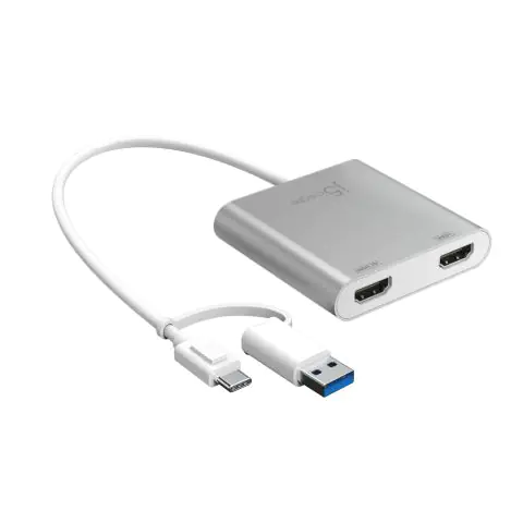 Адаптер j5create JCA365, За 2 монитора, USB-C - 2 x HDMI, (35936648)
