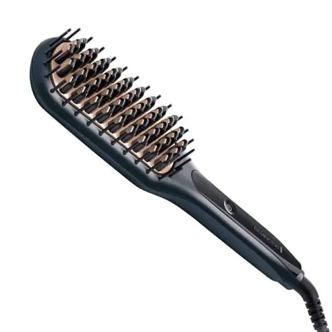 Четка за изправяне на коса Remington CB7400 Straight Brush, 230 C, 3 нива, Керамично покритие, Черен, (22102)