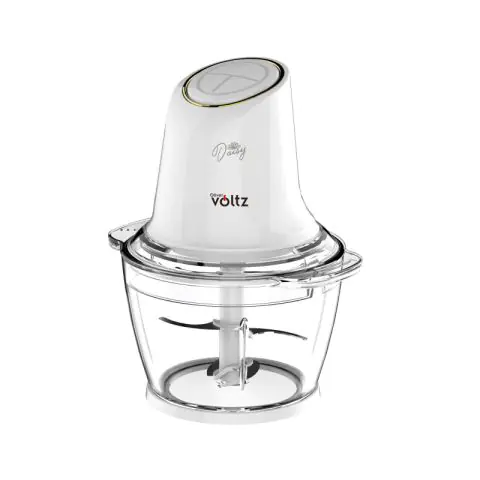 Чопър Oliver Voltz Daisy OV51111W, 600W, 1 л, Стъклена купа, Двоен нож, Пулс, Бял, (35922748)
