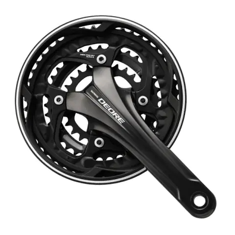 Компонент за велосипед Shimano,, FC-T611-L, DEORE, 170MM 2-PCS FC, 44X32X24T W/CG, CHAIN CASE COMPATIBLE, W/BB, BLACK Курбели, 7648
