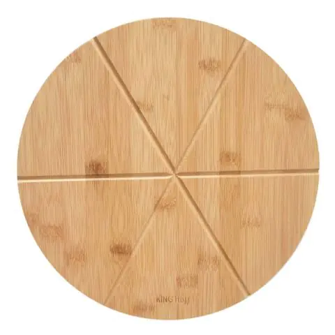 Дъска за рязане на пица Kinghoff KH 1565, 35 см, 6 парчета, Бамбук, (9999KH1565)