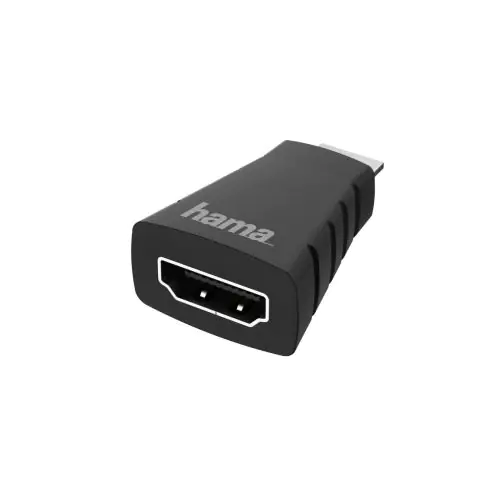Адаптер HAMA 200347, Mini-HDMI мъжко - HDMI женско, Ultra-HD, 4K, Черен, (35934484)