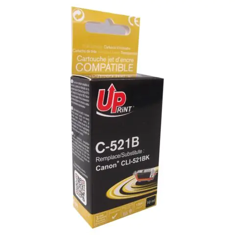 Мастилница UPRINT CLI521 CANON, С чип, Черна, (35932434)