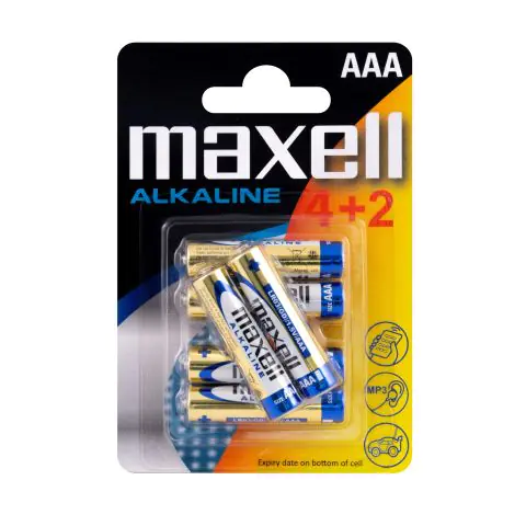 Алкална батерия MAXELL LR03 AAA 1,5V /4+2 бр. в опаковка, (35932528)