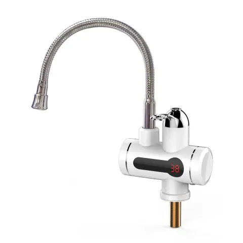 Електрическа смесителна батерия ELITE EHD-2530, Монтаж на мивка, 3.3kW, Бял, (16117)