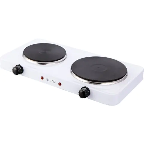 Електрически котлон Elite EHP-0283W, 2500 W, 2 плочи, Термостат, Светлинен индикатор, Бял, (15704)