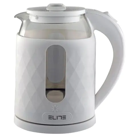 Електрическа кана ELITE GEK-1228W, Стъклен корпус, Бял, (22076)
