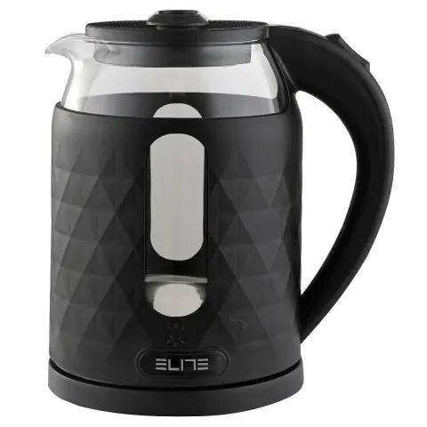 Електрическа кана ELITE GEK-1229BL, Стъклен корпус, Черен, (22077)