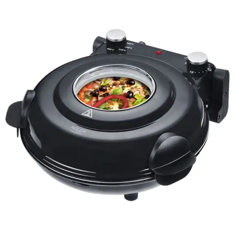 Електрическа фурна за пица Adler AD 6314, 1200W, 31.5 см, До 400C, 5 настройки на температурата, Таймер, Черен, (35922598)