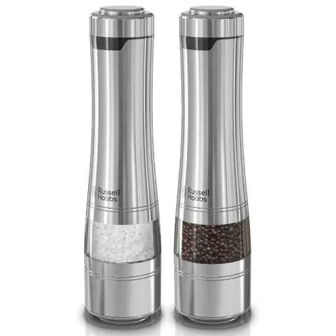 Електрически мелнички за сол и пипер Russell Hobbs Classics 23460-56, Керамичен механизъм, LED, Инокс, (9RH2346056)
