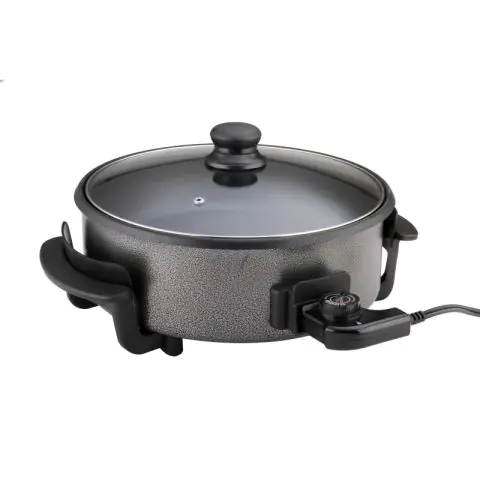 Електрически тиган за приготвяне на пица Rosberg R51010B, 1500W, 32 см, Терморегулатор, Незалепващо покритие, Сив, (35922766)