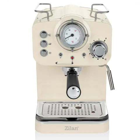 Еспресо машина ZILAN ZLN2992, 1100W, 15 bar, 1.25 л, Двойно приготвяне, Портафилтър, Топла и студена млечна пяна, Регулиране на темп, Кремав, (35950070)
