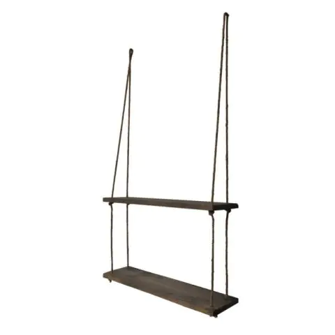 Етажерка Evila Originals 792EVL1809, 60х60 см, Смърч, Въже, 2 нива, Кафяв, (792EVL1809)