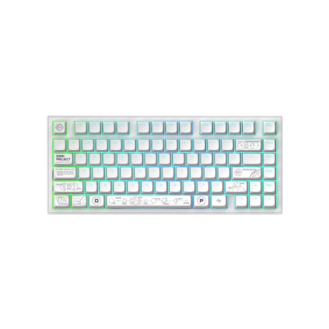 Геймърскa безжична клавиатура Dark Project ALU81A Terra Nova White RGB, (35938878)