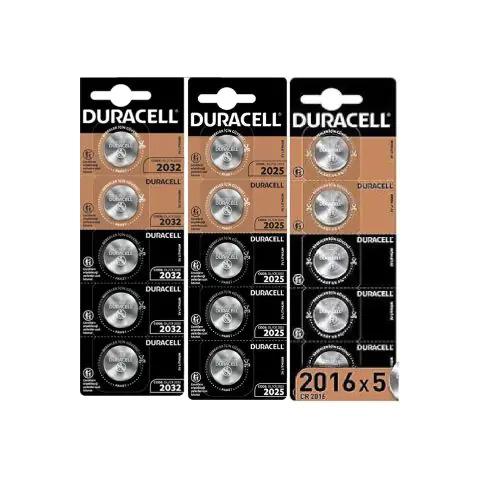 Бутонна батерия, DURACELL CR2016, 3V, 5 бр. в блистер, Литиева, /цена за 1 батерия/, (35935744)