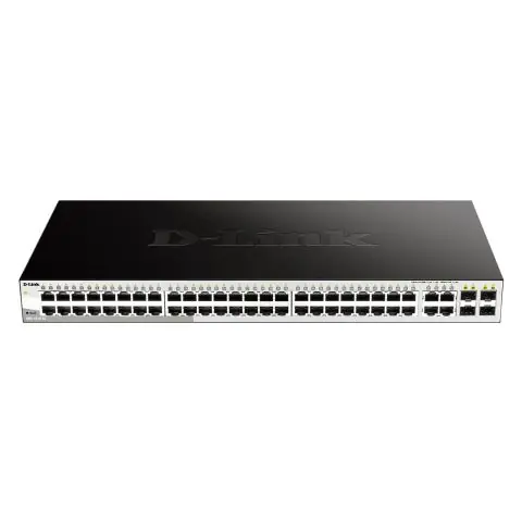 Суич D-Link DGS-1210-52, 48 портов 10/100/1000 Base-T port with 4 x 1000Base-T /SFP ports, управляем, за монтаж в шкаф, (35933146)