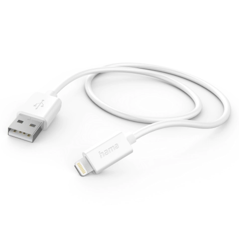Кабел USB-A - Lightning, Apple iPhone,1.0м,бял, (35935884)