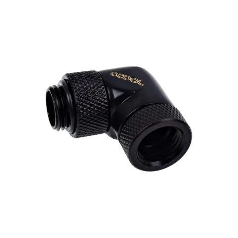 Ъглов адаптер Alphacool Eiszapfen, 90°, G1/4 външна към G1/4 вътрешна резба, Черен мат, (35936429)