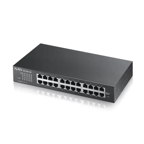 Суич ZYXEL GS1100-24E, 24 портов, Gigabit, за монтаж в шкаф, (35932385)