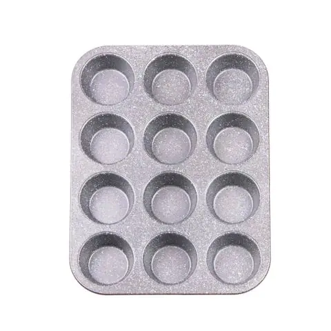 Форма за мъфини Voltz V51223RC, 12 мъфина, Мраморно покритие, Червен, (55551223RC)