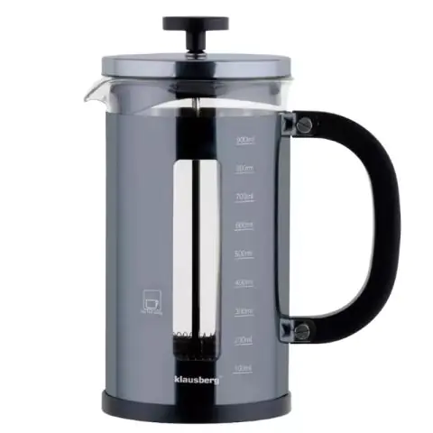 Френска преса за кафе Klausberg KB 7704, 1 l, Стъкло, Мерителна скала, Графит/сив, (35922480)