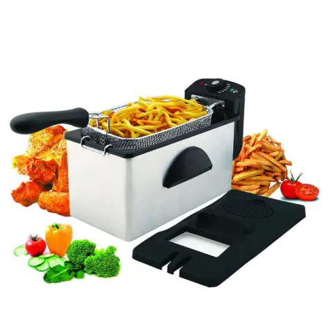 Фритюрник Crown CDF-3031IX, 3 л, 2000W, Демонтираща се кошница, Регулируем термостат, Инокс, (0000000474)