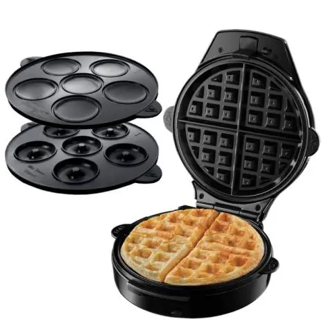 Гофретник 3в1 Russell Hobbs Fiesta 24620-56, 900w, Незалепващи плочи, Самозаключващ се капак, Бордо/черен, (15641)