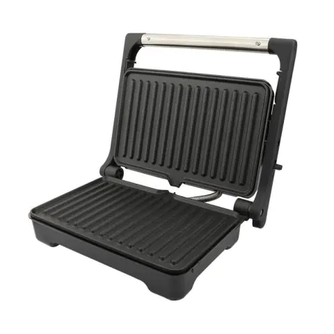 Грил скара Rosberg R51442I, 1500W, Отваряне на 180 гр, Незалепваща, Тава за мазнина, Инокс/черен, (17864)