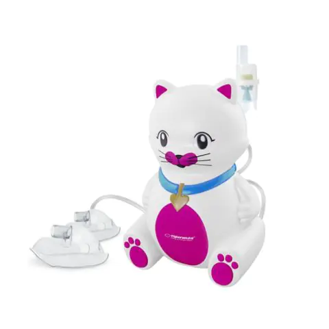 Инхалатор Esperanza Kitty ECN003, С компресор, Форма на коте, Бял/Розов, (9999ECN003)