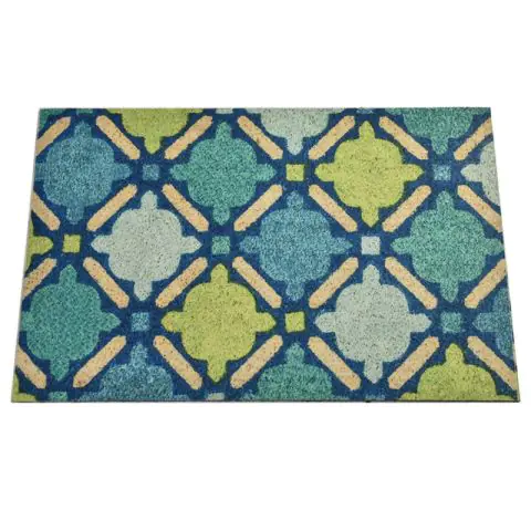 Изтривалка за входна врата Chilai Home 877CHL1022, 45x70 см, PVC, Зелен/Син, (877CHL1022)