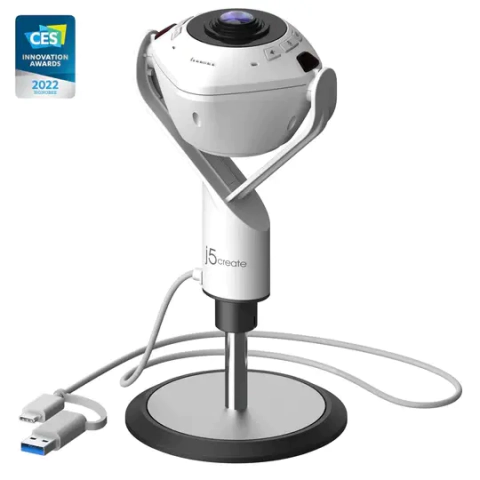 Камера за видеоконференции, j5create JVU368,360°,Full HD 1080p,USB™ UVC/UAC plug-and-play,HDR,AI функция, (35939102)