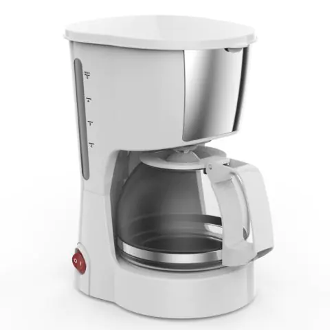 Кафемашина за шварц кафе Rosberg R51170F, 600W, 600 ml, Стъклена кана, Пластмасов филтър, Бял, (21280)