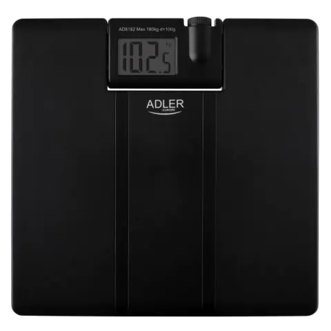 Кантар Adler AD 8182, До 180 кг, Проектор, LCD дисплей, 4 x ААA, Черен, (22101)